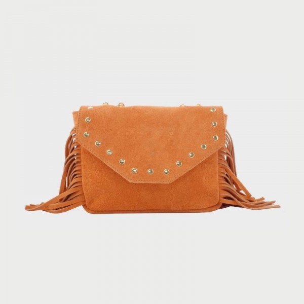 Sac en cuir avec franges Anais