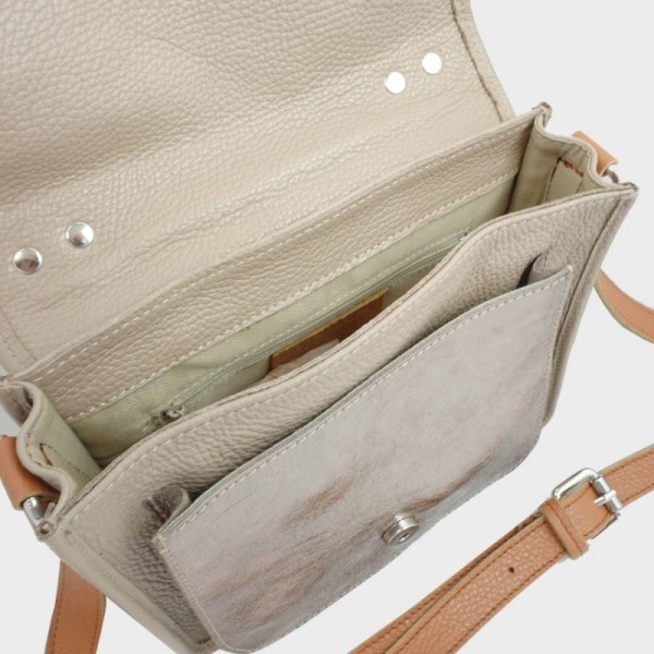 Anais - Cartable en cuir avec poche... Anais - Cartable en cuir avec poche...