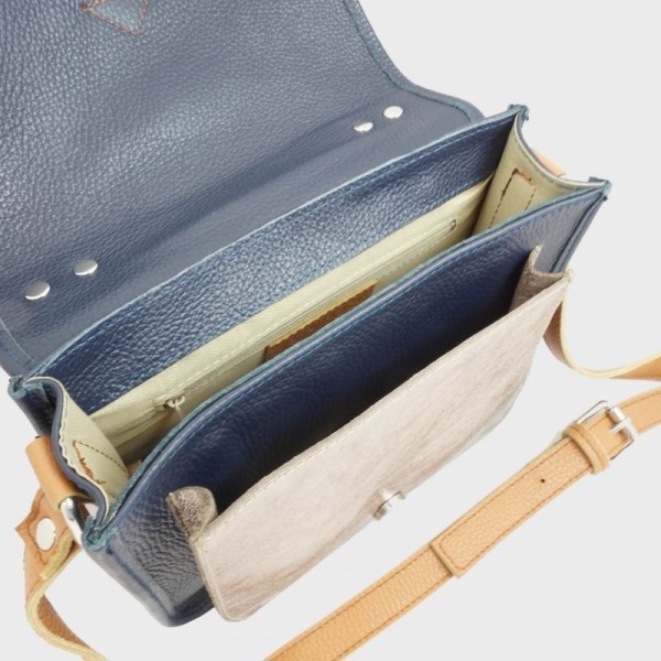 Anais - Cartable en cuir avec poche... Anais - Cartable en cuir avec poche...