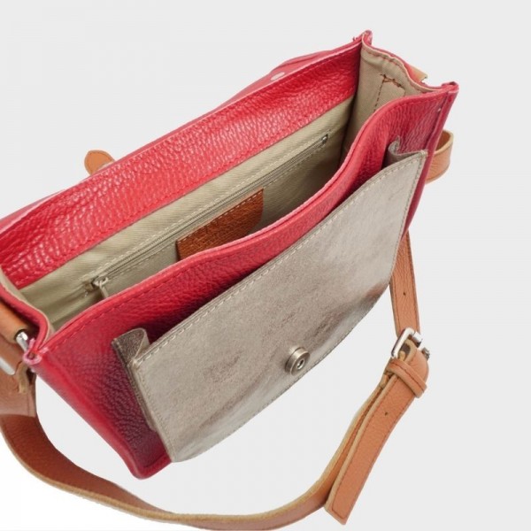 Anais - Cartable en cuir avec poche... Anais - Cartable en cuir avec poche...