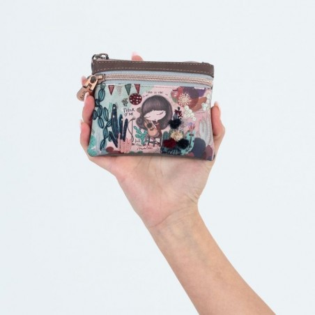 Porte monnaie Anekke avec double zip Ixchel