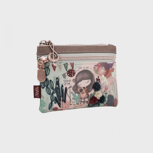 Porte monnaie Anekke avec double zip Ixchel