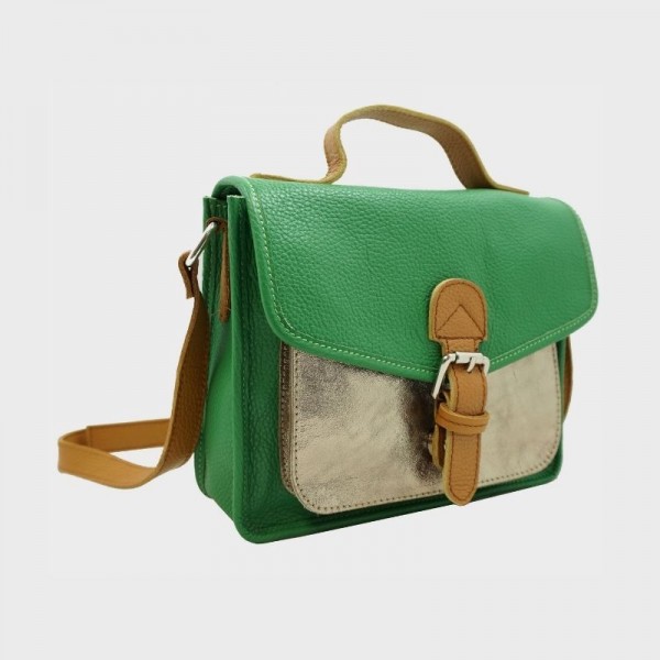 Anais - Cartable en cuir avec poche... Anais - Cartable en cuir avec poche...