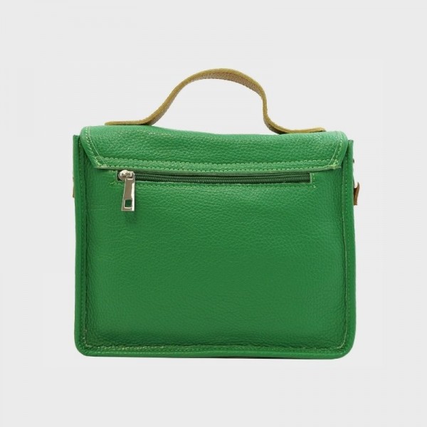 Anais - Cartable en cuir avec poche... Anais - Cartable en cuir avec poche...