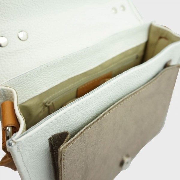 Anais - Cartable en cuir avec poche... Anais - Cartable en cuir avec poche...