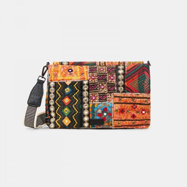 Desigual - Sac bandoulière toile boho...