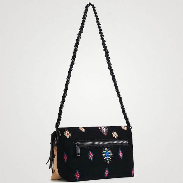 Desigual - Sac bandoulière brodé...