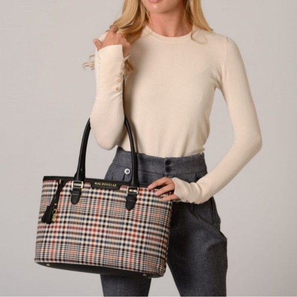 Cabas motif écossais Laurene Fantasia M Mac Douglas