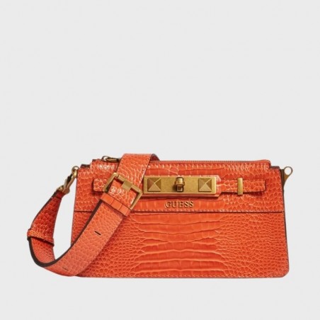 HWCB7760700 Guess Mini sac bandoulière Raffie croco