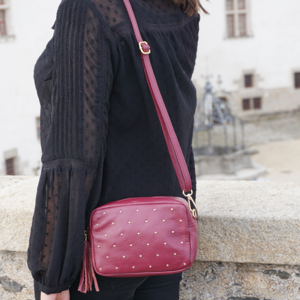 Anais - Sac bandoulière en cuir...