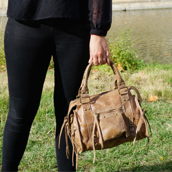 Anais - Sac à main en cuir Naples