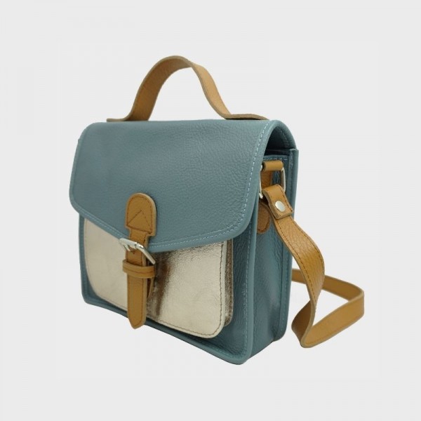 Anais - Cartable en cuir avec poche... Anais - Cartable en cuir avec poche...