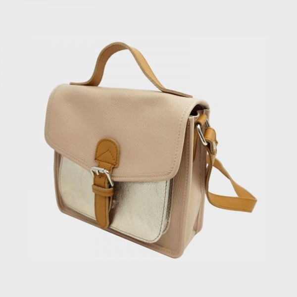 Anais - Cartable en cuir avec poche... Anais - Cartable en cuir avec poche...