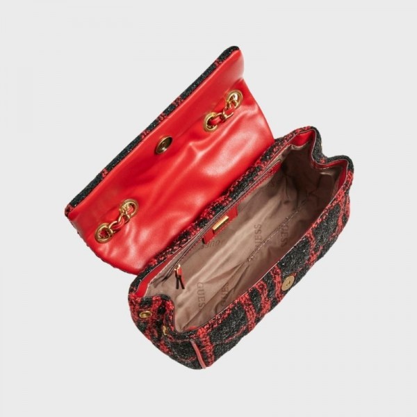 Guess - Sac bandoulière tweed Kimi