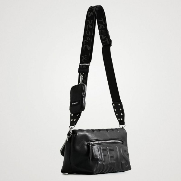 Desigual - Sac bandoulière "Life is... Desigual - Sac bandoulière "Life is...