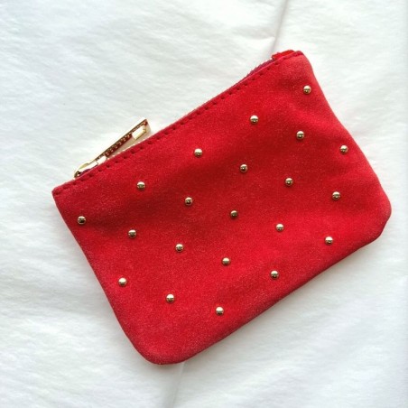 Pochette daim cloutée