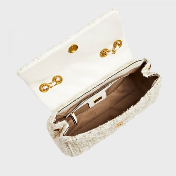 Guess - Sac bandoulière tweed Kimi