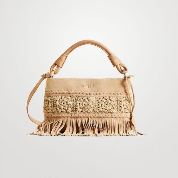 22saxl06 Sac à franges en cuir Desigual