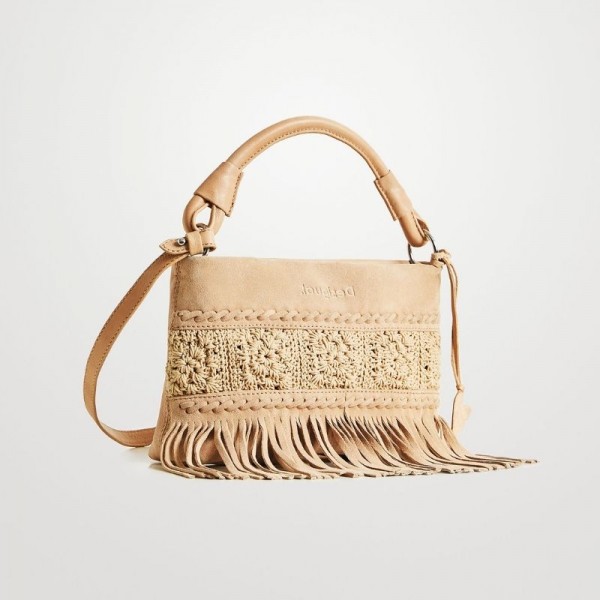 22saxl06 Sac à franges en cuir Desigual