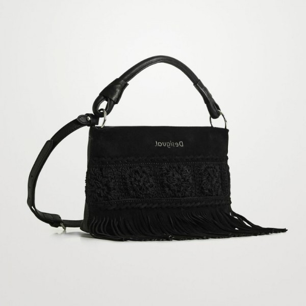 22saxl06 Sac à franges en cuir Desigual
