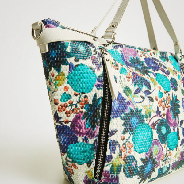 Desigual - Sac à main tressé floral...