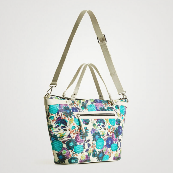 Desigual - Sac à main tressé floral...