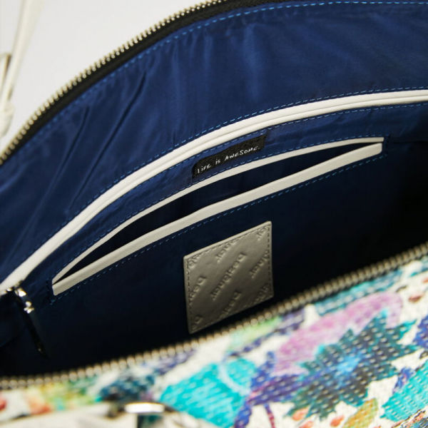 Desigual - Sac à main tressé floral...