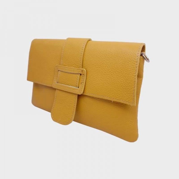 Anais - Pochette plate en cuir avec...