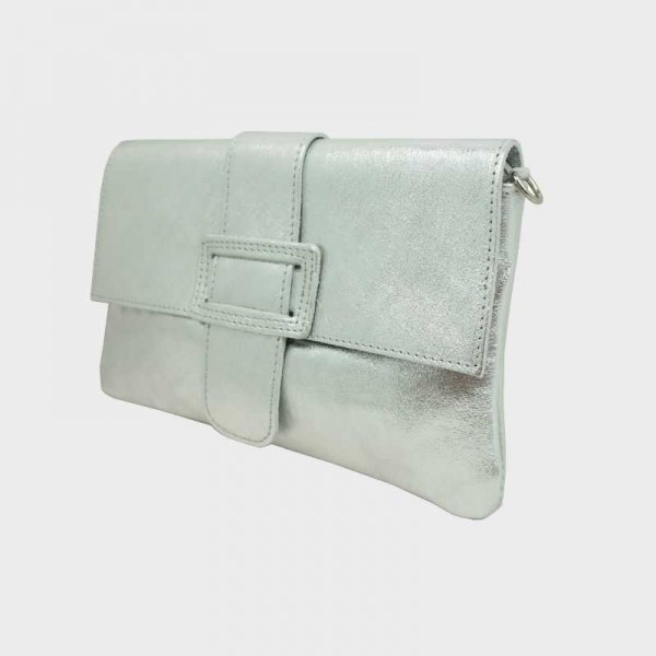 Anais - Pochette plate en cuir avec...