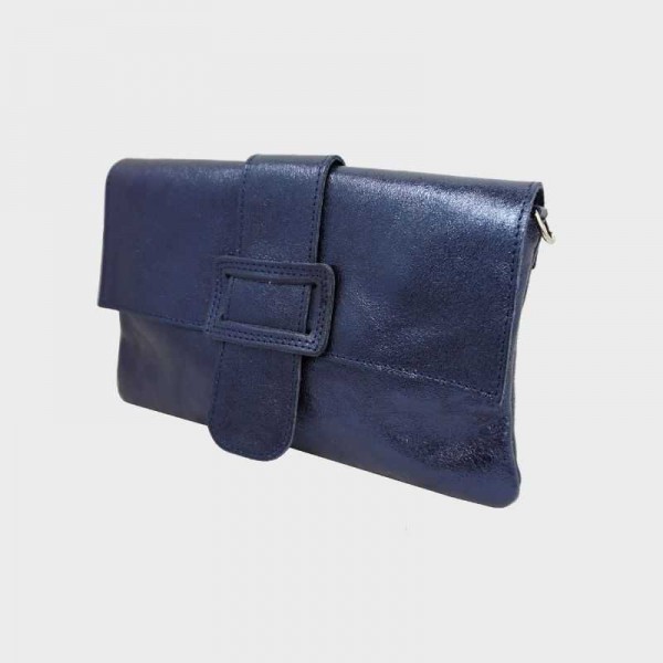 Anais - Pochette plate en cuir avec...