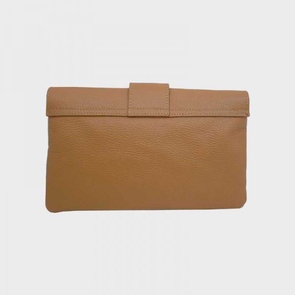 Anais - Pochette plate en cuir avec...