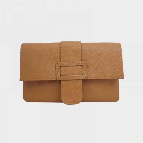 Anais - Pochette plate en cuir avec...