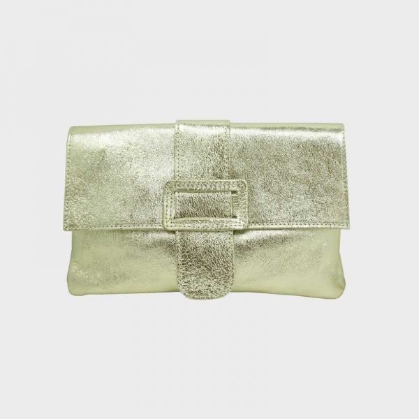 Anais - Pochette plate en cuir avec...