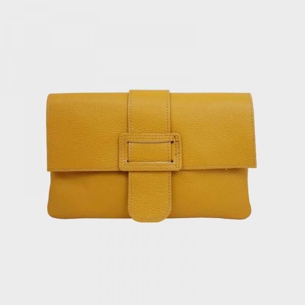 Anais - Pochette plate en cuir avec...