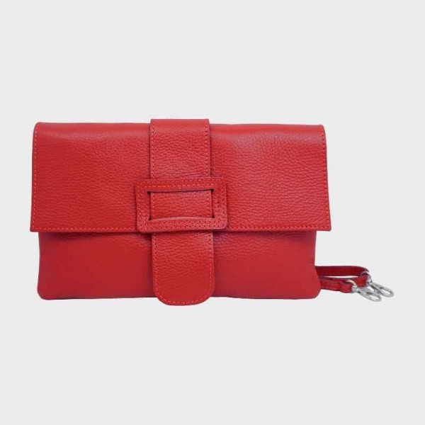 Anais - Pochette plate en cuir avec...