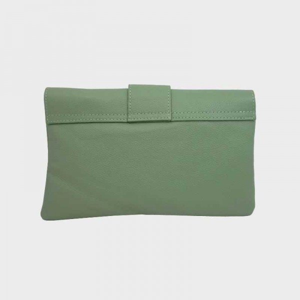 Anais - Pochette plate en cuir avec...