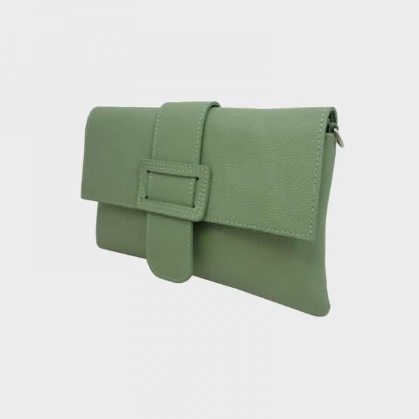 Anais - Pochette plate en cuir avec...