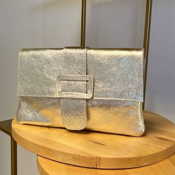 Anais - Pochette plate en cuir avec...