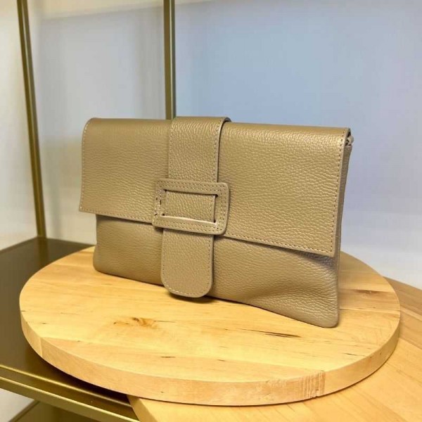 Anais - Pochette plate en cuir avec...