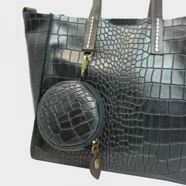 Anais - Petit cabas en cuir façon...