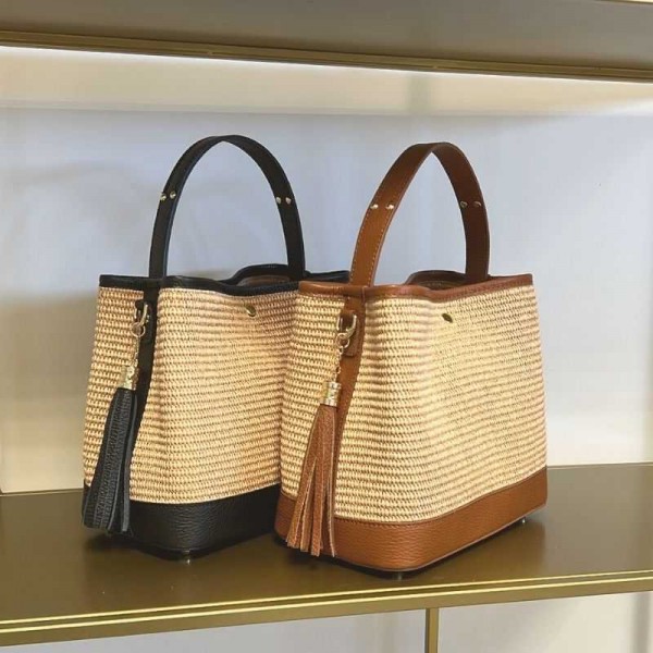 Anais - Panier en raphia Cassis Anais - Panier en raphia Cassis