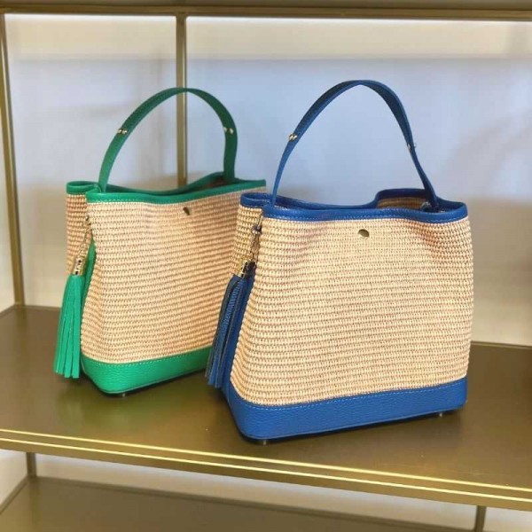 Anais - Panier en raphia Cassis