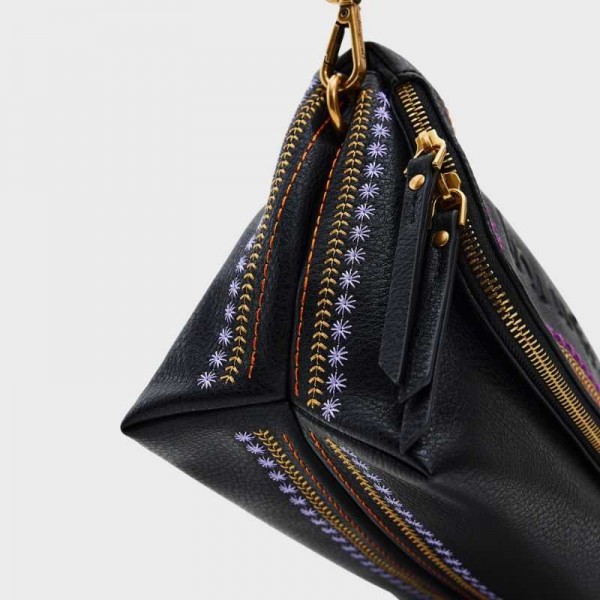 Desigual - Sac bandoulière surpiqûres...