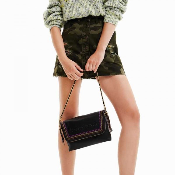 Desigual - Sac bandoulière surpiqûres...