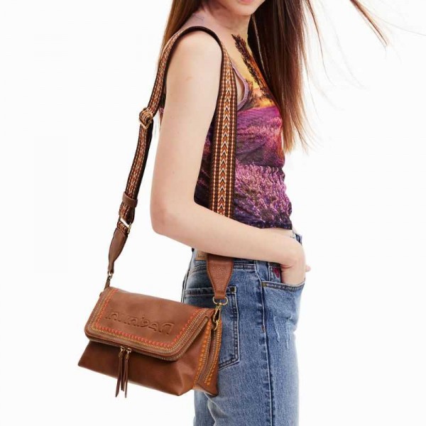 Desigual - Sac bandoulière surpiqûres...