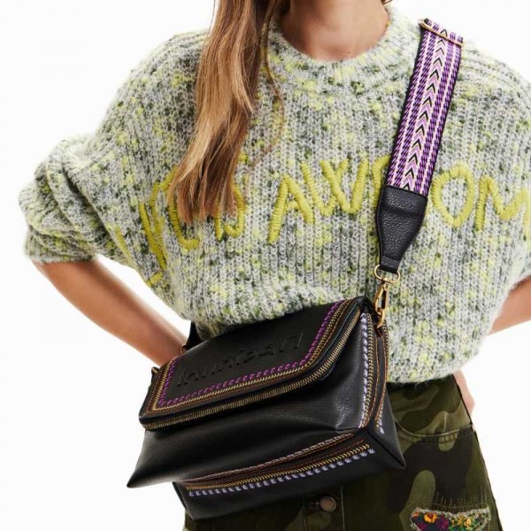 Desigual - Sac bandoulière surpiqûres...