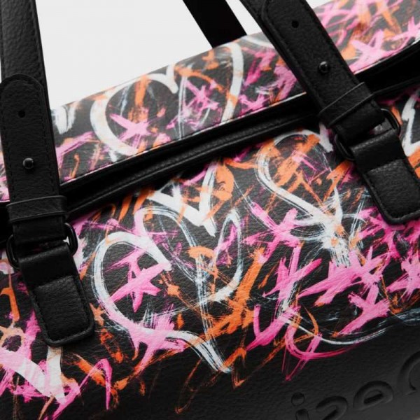 Desigual - Sac à main et rabat coeurs...