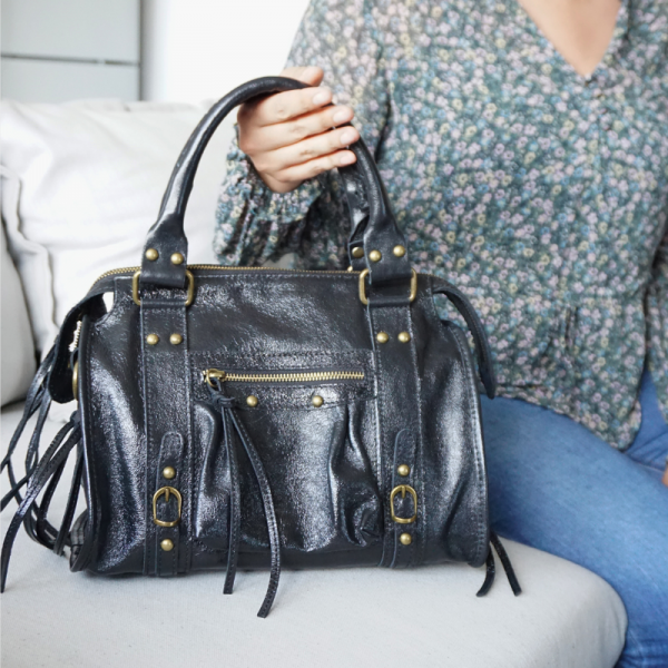 Anais - Sac à main en croûte de cuir...