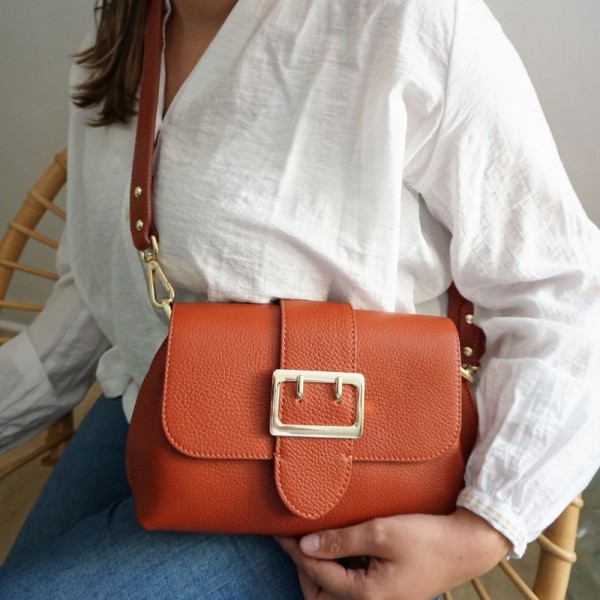 Anais - Sac bandoulière en cuir à...