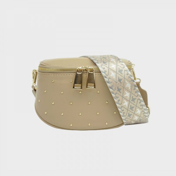 Anais - Sac banane cloutée en cuir Capri